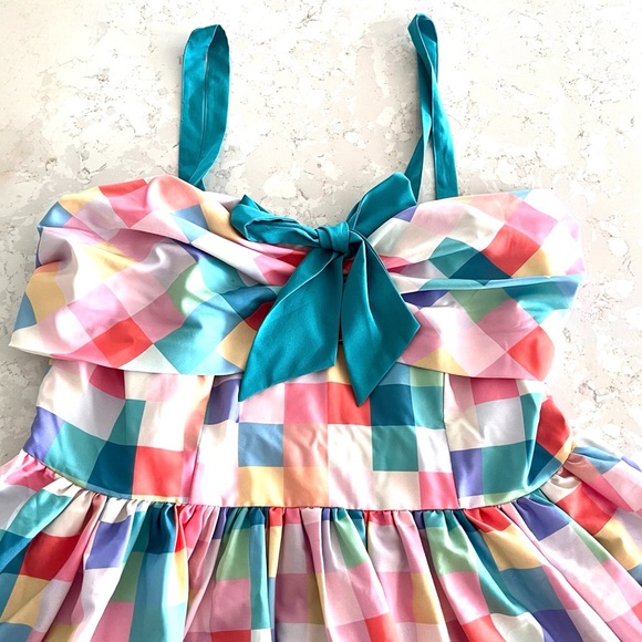 Colorful Checkered 50s Dress, Unique Vintage, Plus Size 3X (20) - Picture 5 of 11